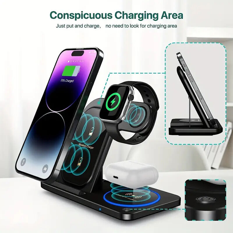 3-in-1 Fast Wireless Charger Stand