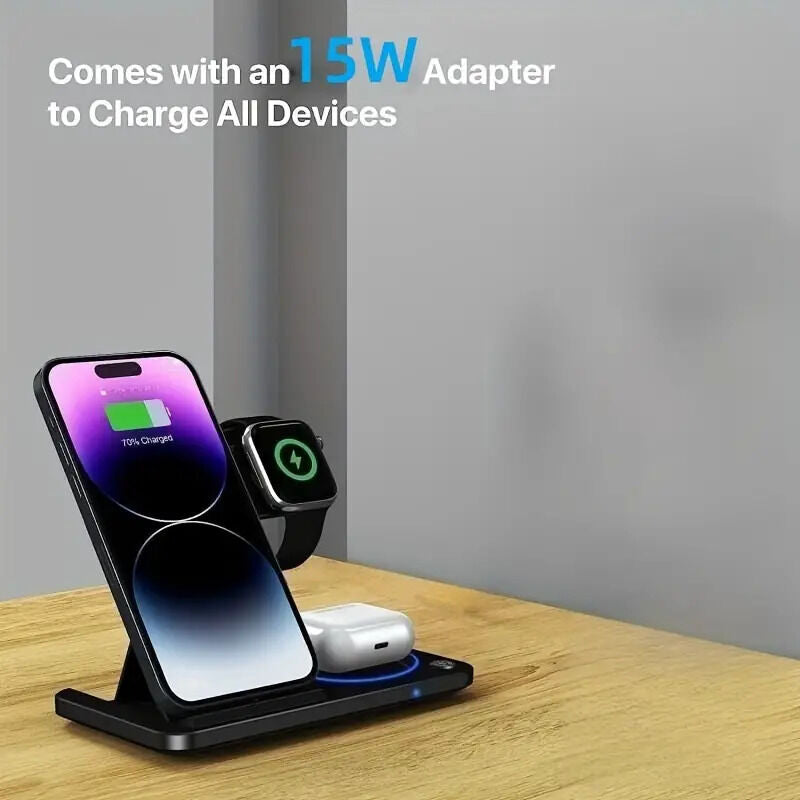 3-in-1 Fast Wireless Charger Stand